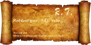 Rehberger Tünde névjegykártya